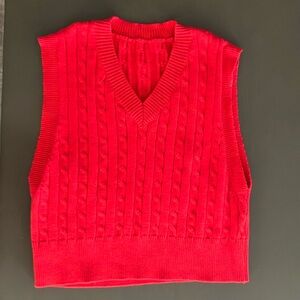 Red sweater vest